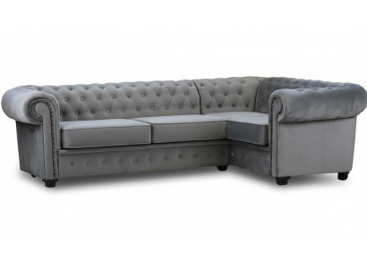 Ecksofa Couch Polster Möbel Luxus Möbel Einrichtung Samt Stoff Eckgarnitur