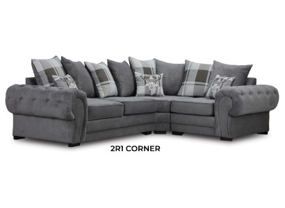 Ecksofa italienischer Stil Bequemes Design Sofa Polster Textil Wohnzimmer Stoff