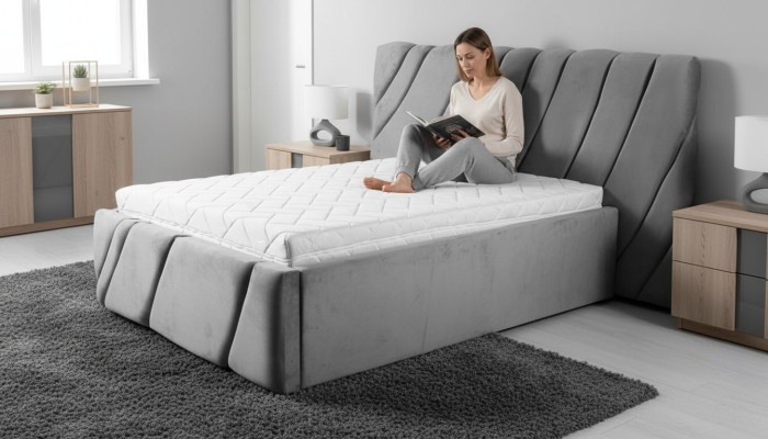 Graues Bett Samt Betten Doppelbett 140x200 Design Betten Hotel Einrichtung