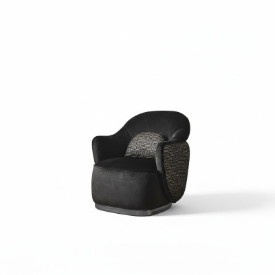 Sessel 1-Sitzer schwarz Luxus Design Wohnzimmer modern elegant Bezugsstoff neu