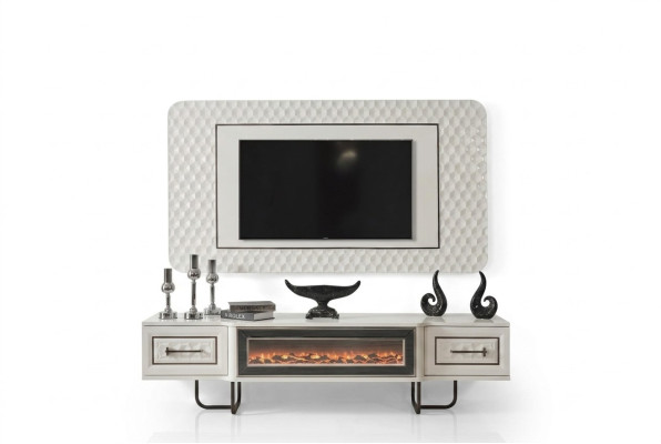 Kamin Sideboard Fernseher Ständer rtv Kommode 2tlg. Wohnwand tv board wand