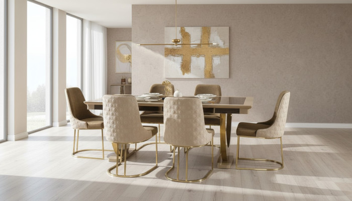 Esszimmer Set Garnitur Esstisch Tisch 4x Lehnstühle Stuhl Sets Garnituren 5tlg