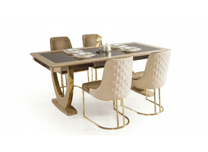 Esszimmer Set Garnitur Esstisch Tisch 4x Lehnstühle Stuhl Sets Garnituren 5tlg
