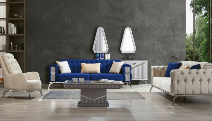 Sofagarnitur Couch Set Polster Möbel 3+3+1 Couchtisch 4tlg. Garnituren