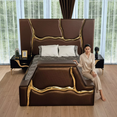 Schlafzimmer Bett 2x Nachttische Luxus Betten Set Komplett Design Möbel 3 tlg.