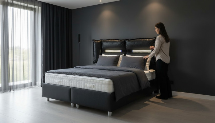 Holz Design Bett Doppel Luxus Ehe Modernes Hotel Gestell Schlaf Zimmer Betten