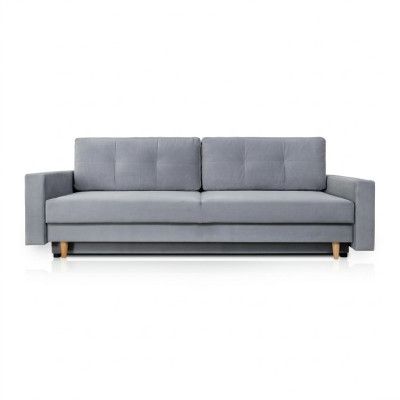 Komfortables und funktionales ausziehbares 3-Sitzer-Sofa in hellgrauer Farbe im modernen Stil