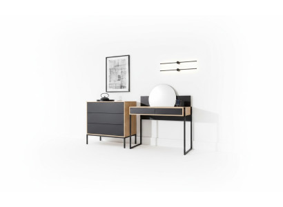 Schminktisch mit Spiegel Schwarz Konsolentisch Tisch Holz Spiegel Schlafzimmer