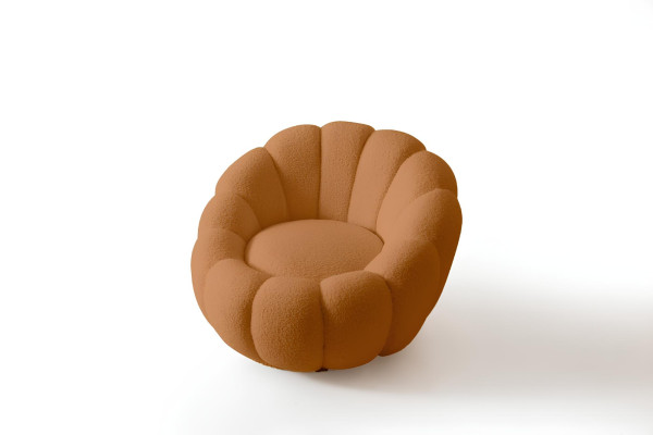 Sessel + Hocker für Wohnzimmer Runder Stuhl mit Hocker Modern Möbel