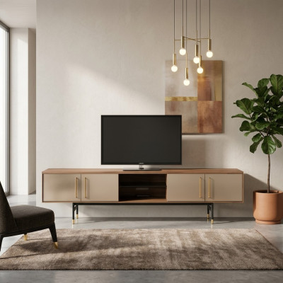 Lowboard rtv Regal Sideboard braun rtv Design Luxus Holz Möbel 260cm