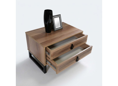 SchlafZimmer Nachttisch Design Beistell Holz mit Metall Luxus Neu