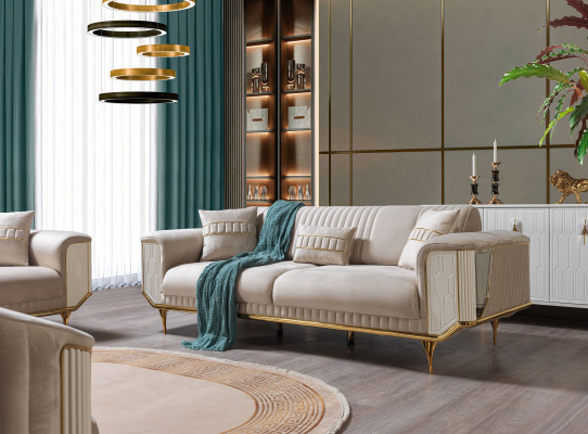 Luxus Sofagarnitur 3311 Couch Polster Möbel Dreisitzer Set Textil 4tlg