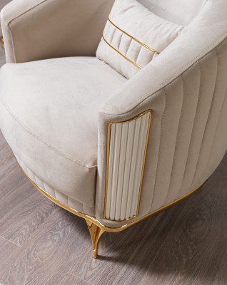 Wohnzimmer Luxus Sessel 1er Einsitzer Couch Möbel neu Modern Beige
