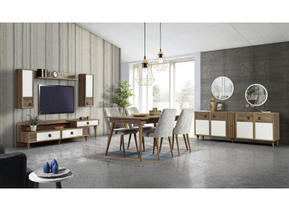 Esszimmer Komplett Set Tisch 4x Stühle Ess Gruppe Holz Tisch Tische 12tlg