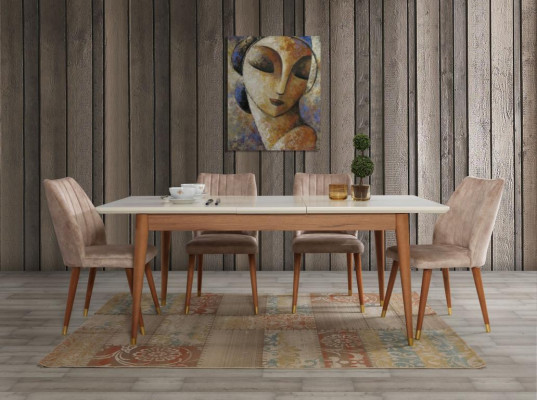 Esszimmer Design Möbel Modern Tisch 4x Stühle 5tlg. Set Garnitur Neu
