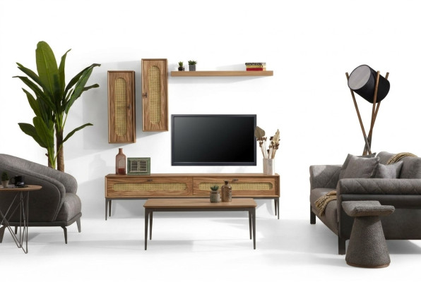 Lowboard rtv Wandschränke Wohnzimmer Holz Möbel Wandregal Set 4 tlg.