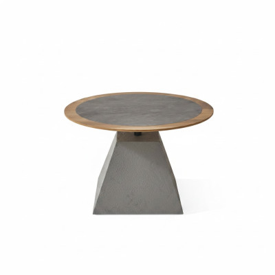 Couchtisch Holz Rund Beistell Design Silber Tisch Möbel Wohnzimmer