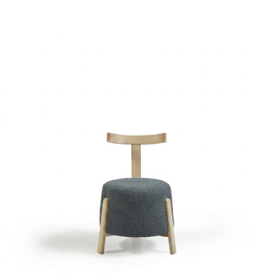 Stuhl Esszimmer Polsterstuhl Lounge Textil Sitz Sessel Grau Neu Rund