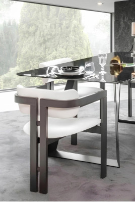 Esszimmerstuhl Stuhl Lehnstuhl Design Esstisch Sitz Holz Luxus Weiß