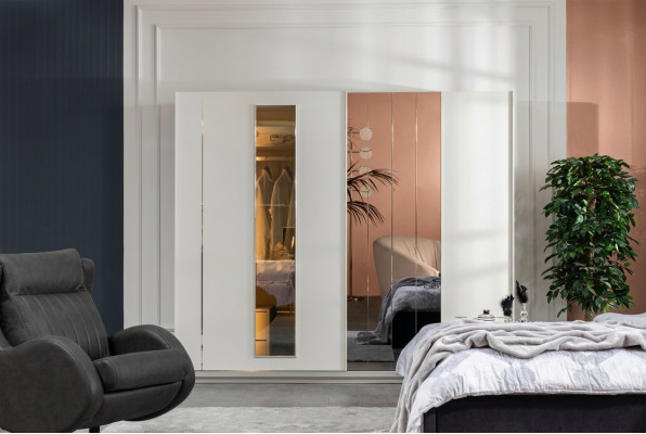 Schrank Luxus Schränke Kleiderschrank Holz Möbel Schlafzimmer 250cm