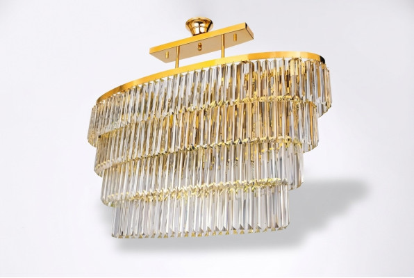 Kronleuchter Decken Pendel Luxus Kristall Gold Wohnzimmer Kronleuchter