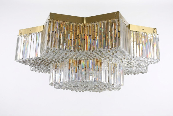 Kronleuchter Kristall Lampe 120x40 Deckenleuchte Luxus Deckenlampe Wohnzimmer
