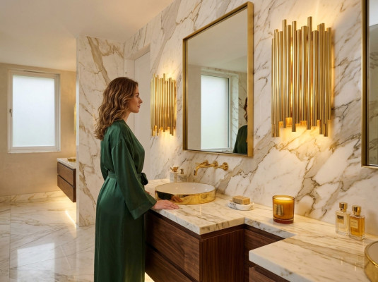 Wandleuchter schön Stil Moderne Wohnzimmer Metall Base neu gold