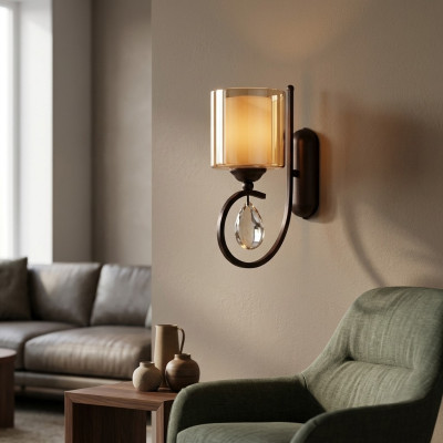 Wandleuchte Wohnzimmer Luxus gold Schlafzimmer Moderne Luster Glass