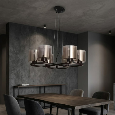 Deckenlampe Luster Decken Beleuchtung schwarz Luster Glass