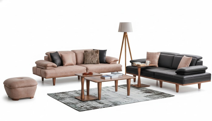 Altrosa Wohnzimmer Dreisitzer Polster Couchen Möbel Textil Sitzmöbel