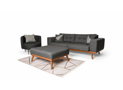 Modernes Ecksofa Mit Sessel Wohnzimmergarnitur Luxus Einrichtungsmöbel 3+1