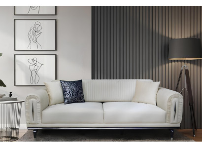 Dreisitzer Couch Polster Möbel Einrichtung 3 Sitz Platz Couchen Sofa Stoff