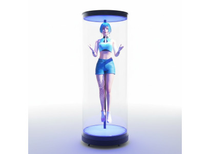 Hologramm Werbeständer 3D-Werbung Holographic Werbefigur Moderator Host