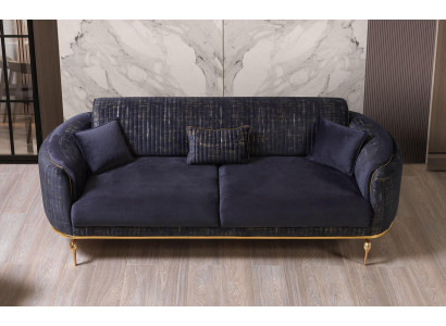 Luxus Sofa 3 Sitzer Wohnzimmer Blau Modernes Sofa Dreisitzer Möbel