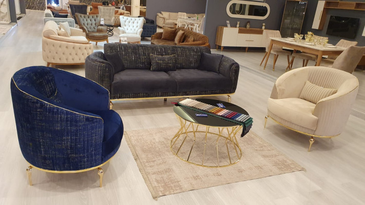 Luxus Sofagarnitur 311 Sitz Sofa Couch Set Wohnzimmer Garnitur 3tlg.
