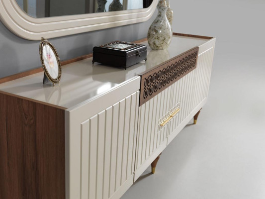 Komplettes Wohnzimmer Set + Esszimmer Garnitur Tisch Regal Kommode 6tlg.