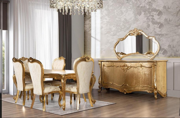 Klassischer Stuhl Esszimmer Beige Essstühle Design klassisch Luxus Stühle