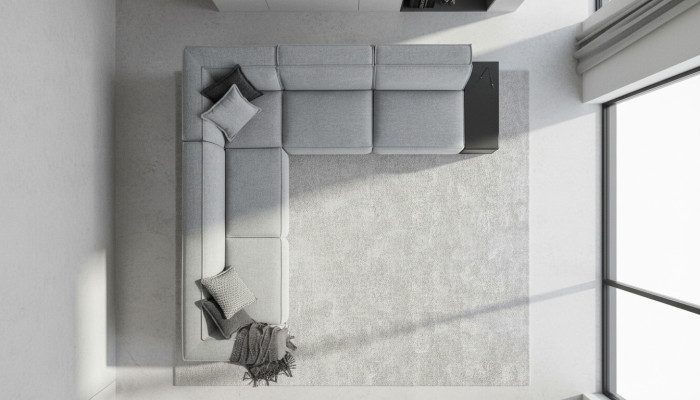 Ecksofa L Form Sofa Couch Stoff Textil Luxus Wohnzimmer Möbel Eckcouch