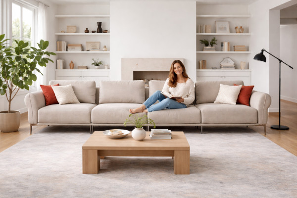 Sofa 6 Sitzer Polstersofa Luxus Wohnzimmer Modern Design Stil Neu