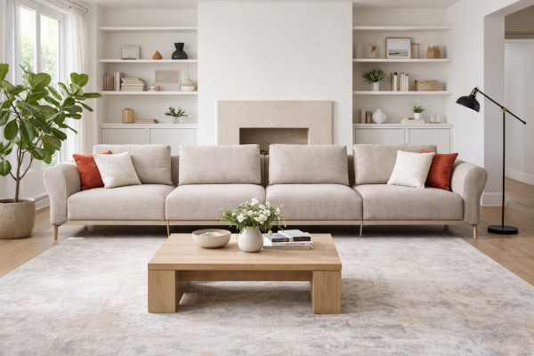 Sofa 6 Sitzer Polstersofa Luxus Wohnzimmer Modern Design Stil Neu