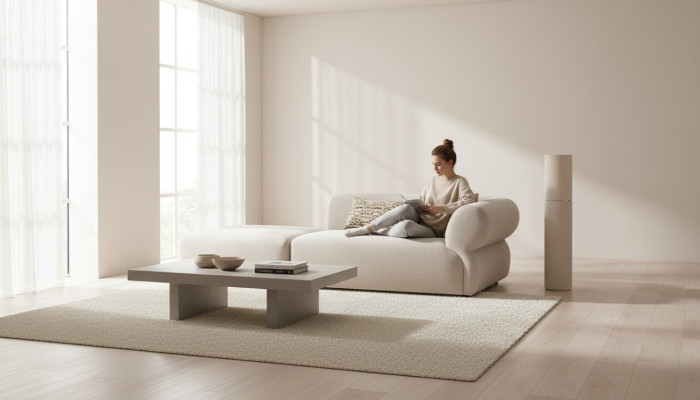 Textil Sofa 3 Sitzer Wohnzimmer Luxus Möbel Design Couch Beige 215cm