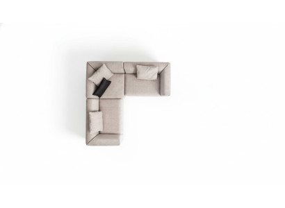 Ecksofa Beige L-Form Wohnlandschaft Eckcouch Sofa Moderne Couch Textilmöbel