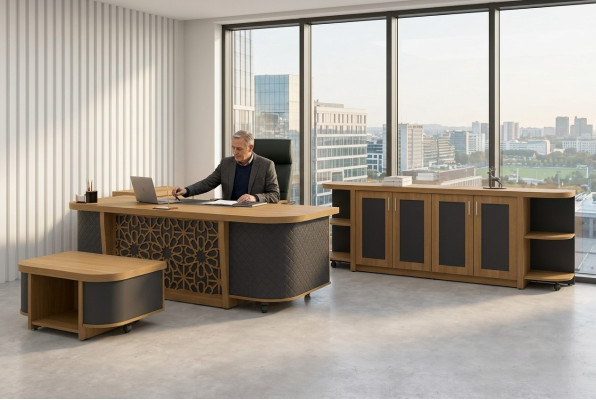 Komplette Büromöbel Tisch Arbeitszimmer Möbel Designer Set Schreibtisch