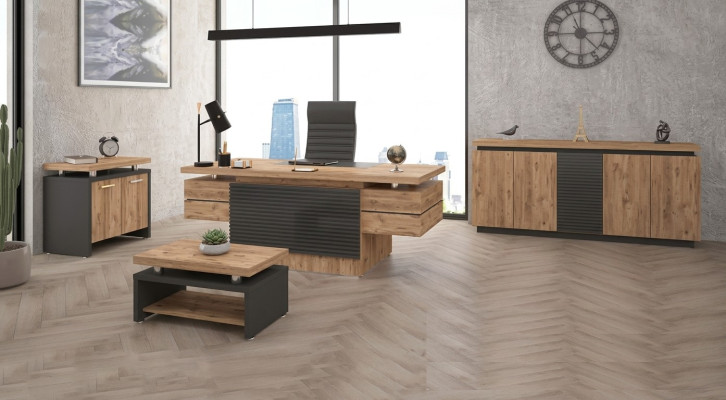 Luxus Büro Garnitur Arbeitszimmer Möbel Schreibtische Schrank 4tlg