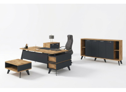 Einrichtung Büro Set Arbeitszimmer Schreibtische Schränke Tisch 4tlg