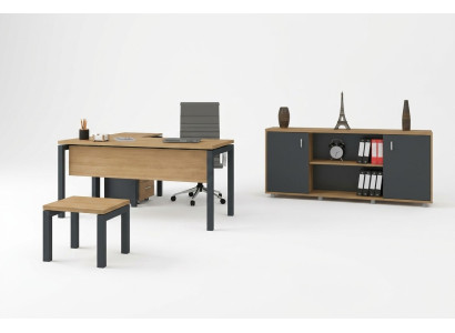 Büro Einrichtung Schreibtisch Aktenschrank Schrank Couchtisch 2tlg Set