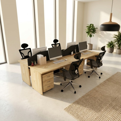 Großer Holz Schreibtisch Arbeitszimmer Computertisch Moderne Büromöbel