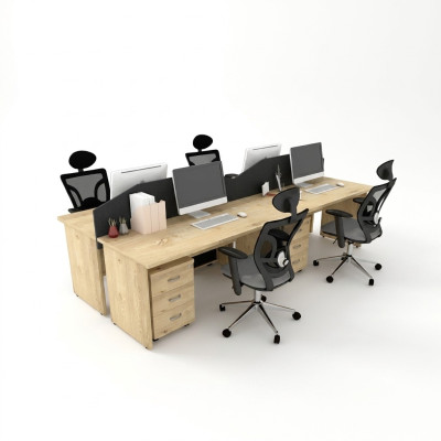 Großer Holz Schreibtisch Arbeitszimmer Computertisch Moderne Büromöbel