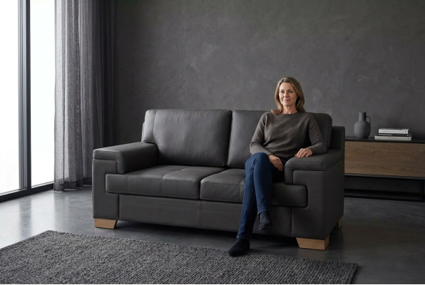 Sofa Zweisitzer Schwarz Textilmöbel Büro Sitzer Polstersofas Office