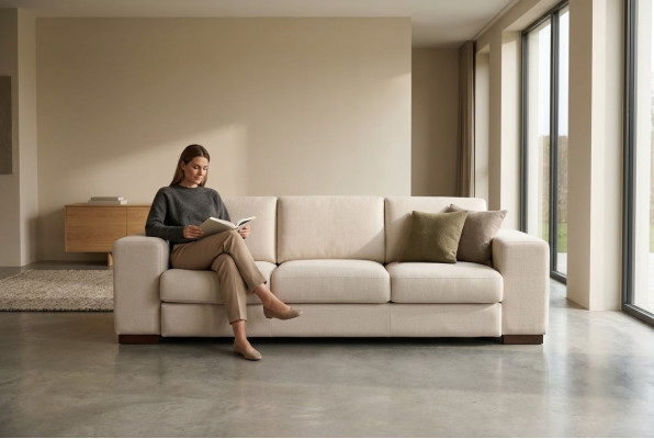 Weißer Dreisitzer Textilsofas Neue Designer Couche Arbeitszimmer Möbel